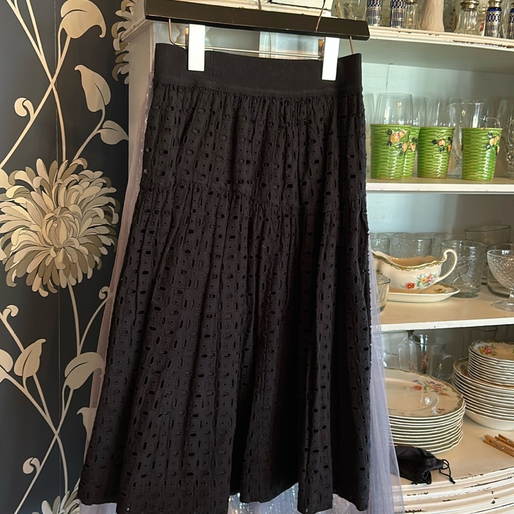 # 149 Black eyelet lace skirt